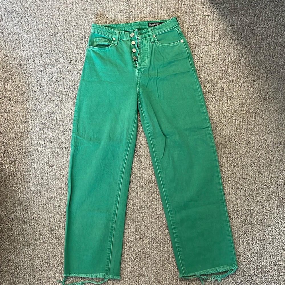 BlankNYC Green Straight/Wide Jeans - Baxter Crop